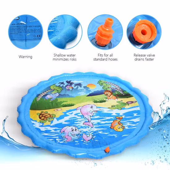 3-in-1 Inflatable Sprinkler Pool Mermaid Design Splash Pad