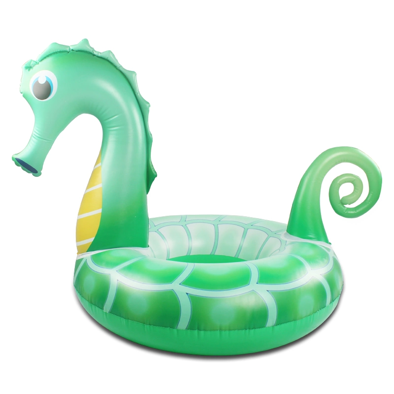 PVC Summer Outdoor Water Swimming Pool Play Equipment Inflatable Glitter Seahorse Swim Ring